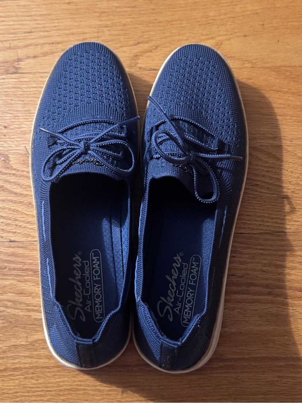 Skechers Navy Knit Slip-On Sneakers for Women